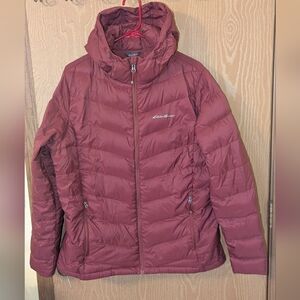 Eddie Bauer Maroon Puffer Coat - Women's Extra Large